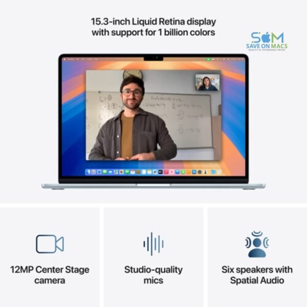 (Refurbished Excellent)-Apple MacBook Air 15.3" MC7C4LL/A (2025, A3241)-Apple M4 10-Core Chip-10-Core GPU-16GB RAM-512GB SSD-Sky Blue-1 Year Warranty - Image 3