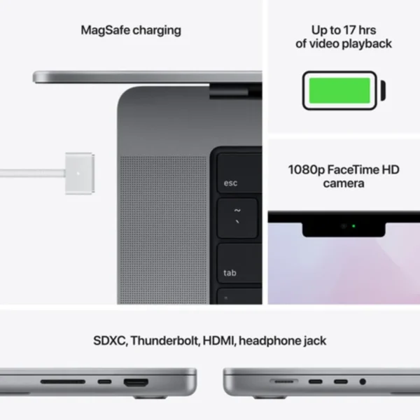 (Open Box)-Apple MacBook Pro 14.2" w/Touch Bar MKGP3LL/A (2021, A2442)-Apple M1 8-Core Chip-14-Core GPU- 16GB RAM-512GB SSD-Space Gray-1 Year Warranty - Image 3