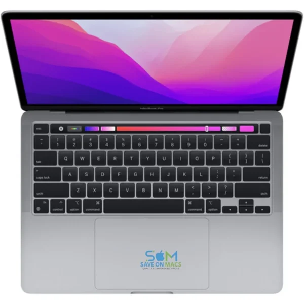 (Open Box)-Apple MacBook Pro 13.3" w/Touch Bar MNEJ3LL/A (2022, A2338) - Apple M2 8-Core Chip - 10-Core GPU - 8GB RAM - 512GB SSD - Space Gray - 1 Year Warranty - Image 2