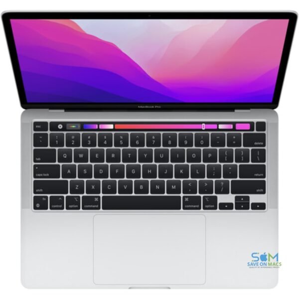 (Open Box)-Apple MacBook Pro 13.3" w/Touch Bar MNEP3LL/A (2022, A2338)-Apple M2 8-Core Chip-10-Core GPU- 8GB RAM-Silver-1 Year Warranty - Image 2
